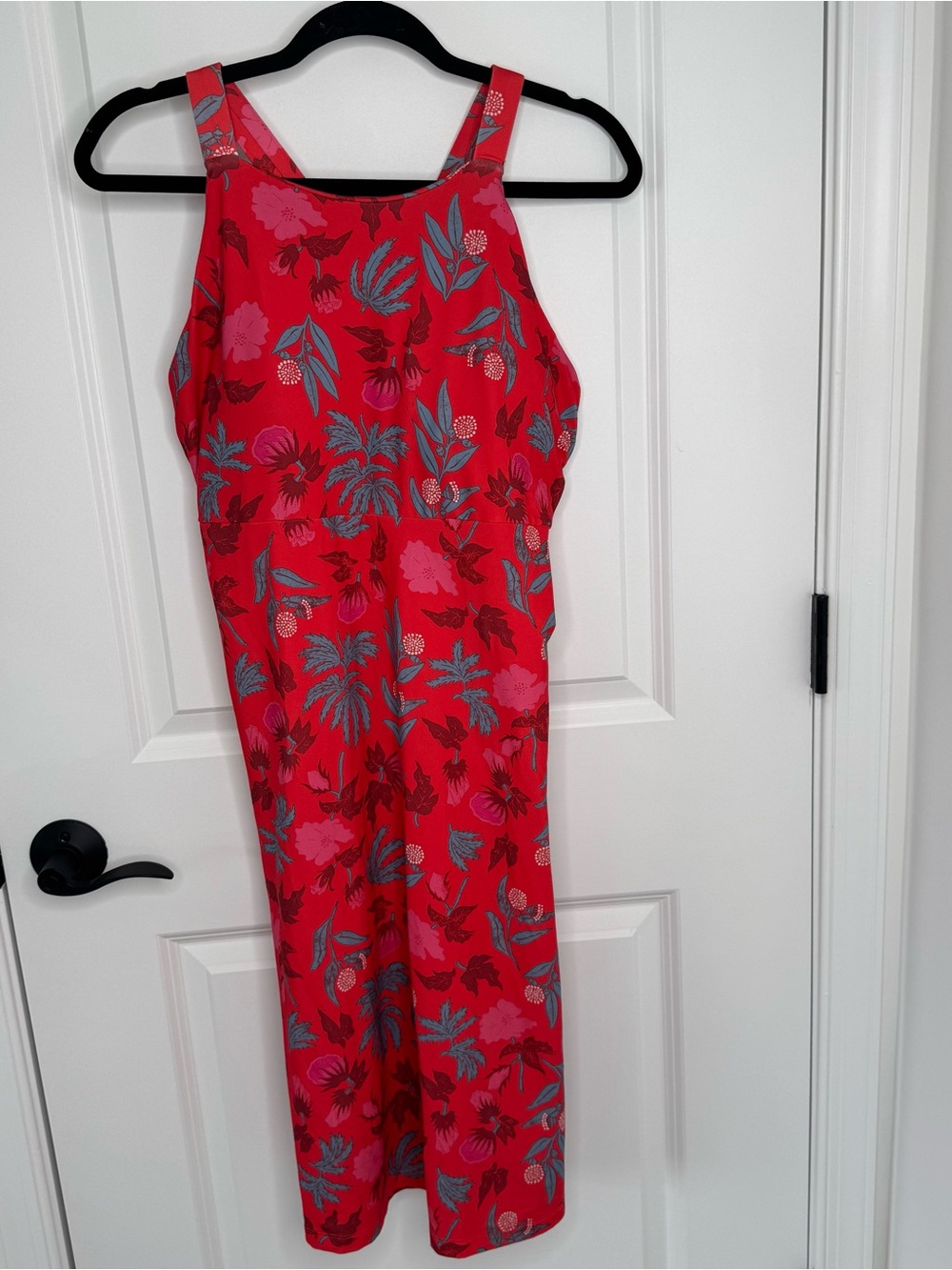 Patagonia Magnolia red floral Spring activewear dress large